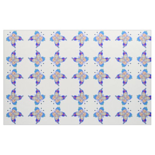 Blauer Schmetterling Stoff (Fat Quarter (45,7 x 55,9 cm))