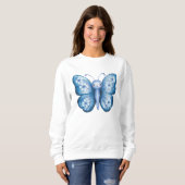 Blauer Schmetterling Sweatshirt (Vorne ganz)