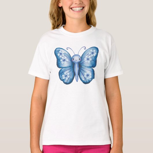 Blauer Schmetterling T-Shirt (Vorderseite)