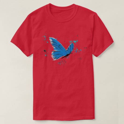 Blauer Schmetterling T-Shirt (Design vorne)