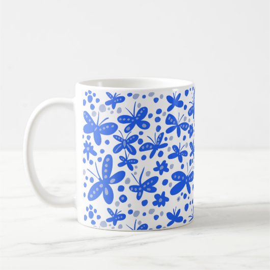 Blauer Schmetterling Tasse (Links)