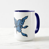 Blauer Schmetterling Tasse (VorderseiteRechts)