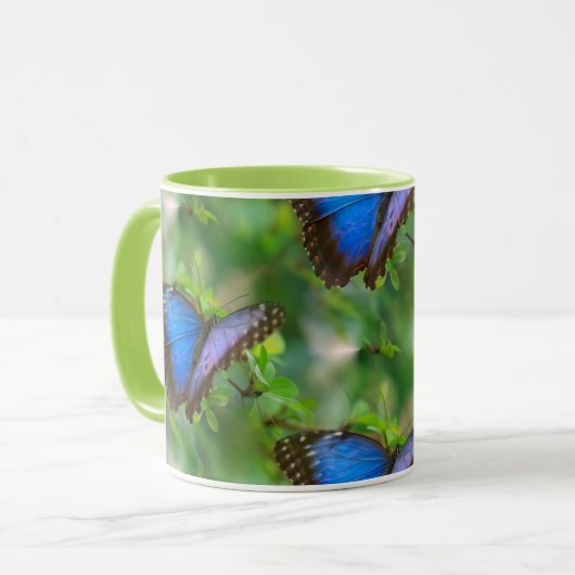 Blauer Schmetterling Tasse (Vorderseite Links)
