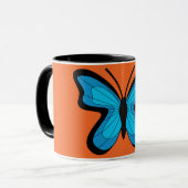Blauer Schmetterling Tasse (Vorderseite Links)