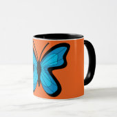 Blauer Schmetterling Tasse (VorderseiteRechts)