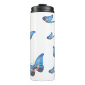 Blauer Schmetterling-Thermalbecher Thermosbecher (Vorderseite)
