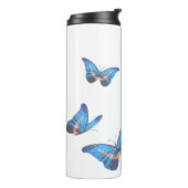 Blauer Schmetterling-Thermalbecher Thermosbecher (Nach links gedreht)