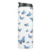 Blauer Schmetterling-Thermobecher Thermosbecher (Nach rechts gedreht)