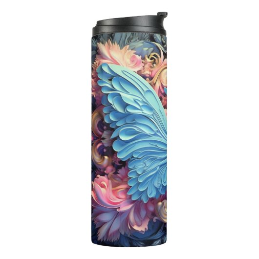 Blauer Schmetterling Thermosbecher (Nach links gedreht)