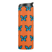 Blauer Schmetterling Thermosbecher (Nach links gedreht)