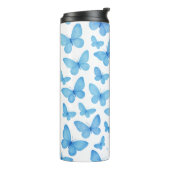Blauer Schmetterling Thermosbecher (Nach links gedreht)