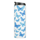 Blauer Schmetterling Thermosbecher (Nach rechts gedreht)