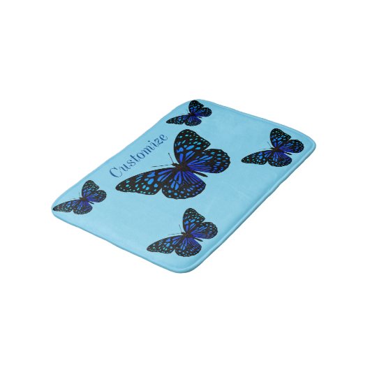 Blauer Schmetterling Thunder_Cove Badematte (Schrägansicht)