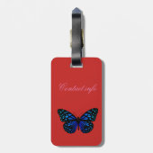 Blauer Schmetterling Thunder_Cove Gepäckanhänger (Rückseite vertikal)