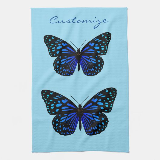 Blauer Schmetterling Thunder_Cove Geschirrtuch (Vertikal)