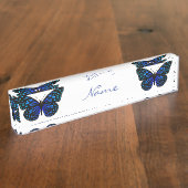 Blauer Schmetterling Thunder_Cove Namensplakette (Seite)