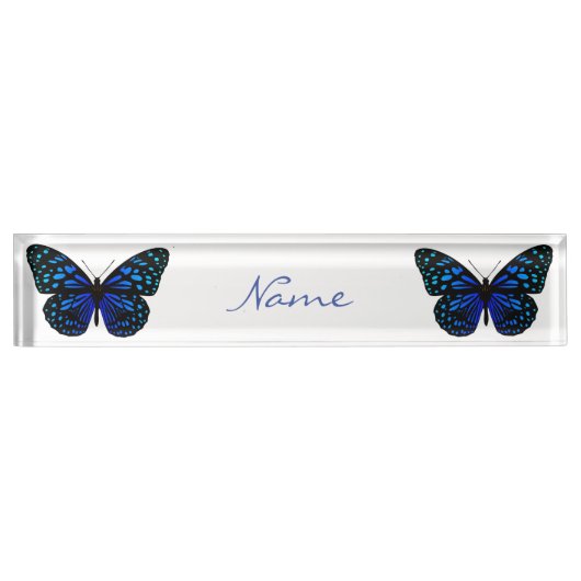 Blauer Schmetterling Thunder_Cove Namensplakette (Vorderseite)