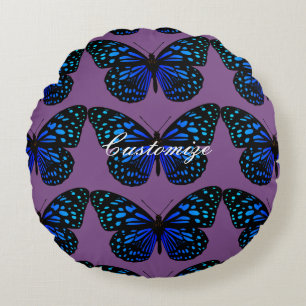 Blauer Schmetterling Thunder_Cove Rundes Kissen
