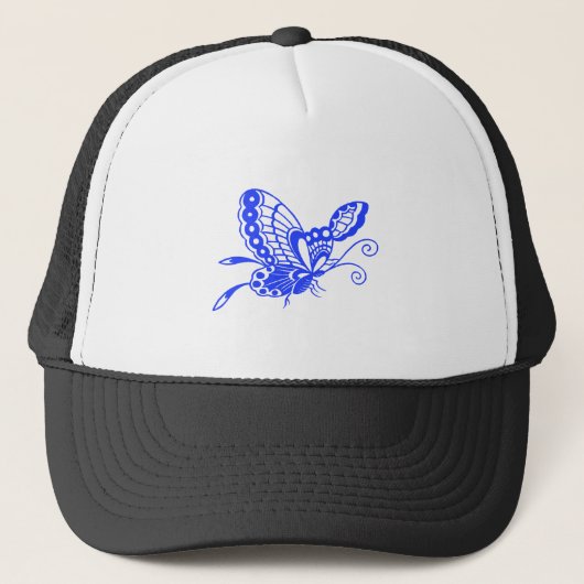 Blauer Schmetterling Truckerkappe (Vorderseite)