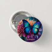 Blauer Schmetterling und der Dahlia Button (Vorne & Hinten)