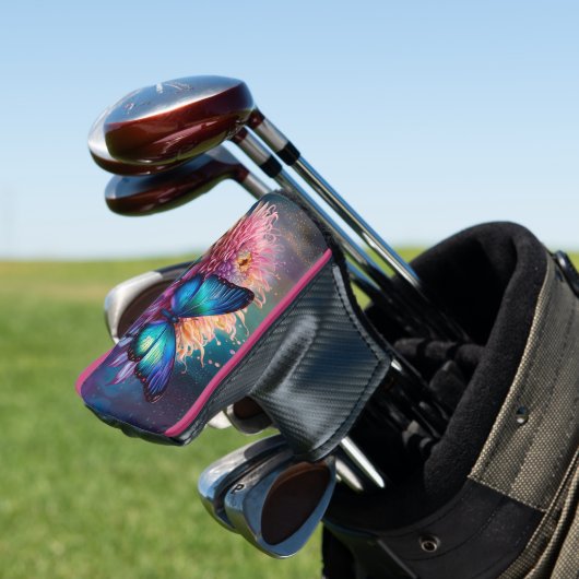 Blauer Schmetterling und der Dahlia Golf Headcover (In Situ)