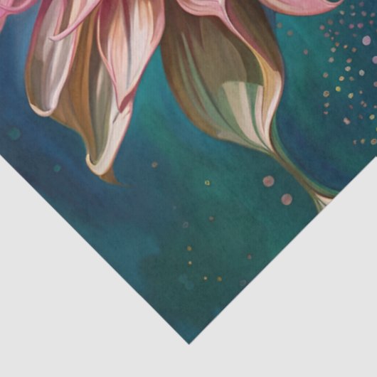 Blauer Schmetterling und der Dahlia Seidenpapier (Detail)