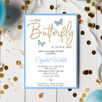 Blauer Schmetterling und Glitzer Kinderdusche Einl
