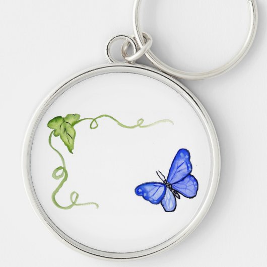 Blauer Schmetterling und grüner Schlüsselanhänger (Vorne)