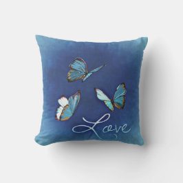 Blauer Schmetterling Valentinstag Pillow Kissen