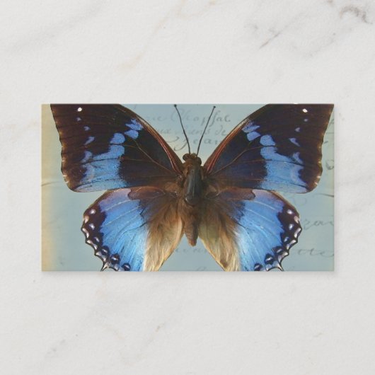 Blauer Schmetterling Visitenkarte (Vorderseite)
