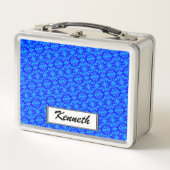 Blauer Schmetterling von Kenneth Yoncich Metall Lunch Box (Vorderseite)