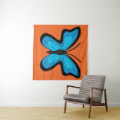 Blauer Schmetterling Wandteppich (Beispiel (Horizontal))