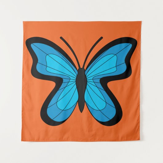 Blauer Schmetterling Wandteppich (Vorderseite)