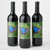 Blauer Schmetterling Weinetikett (Flaschen)