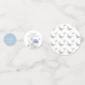 Blauer Schmetterling Wildblumen Duschtisch Konfetti (Rückseiten)