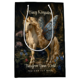 Blauer Schmetterling Winged Forest Unicorn Fantasi Mittlere Geschenktüte