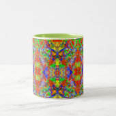 Blauer Schmetterling Zweifarbige Tasse (Mittel)
