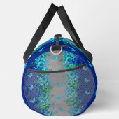 Blauer Schmetterlings-Dufflebag mit Blumenmuster Duffle Bag (Rechts)
