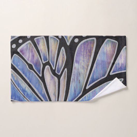 Blauer Schmetterlings-Flügel Badhandtuch Set (Handtuch)