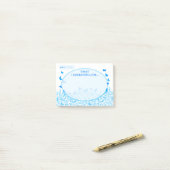 Blauer Schmetterlings-hilfreiche heilende Post-it Klebezettel (Auf Schreibtisch)