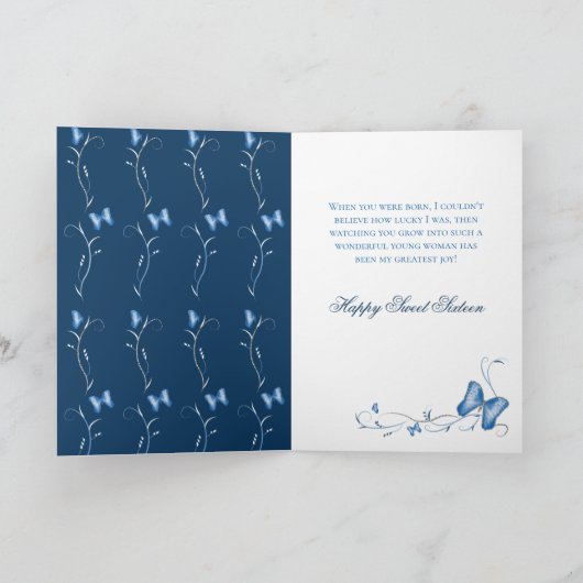 Blauer Schmetterlings-u. des Wirbels-Bonbon-16 Karte (Innenseite)