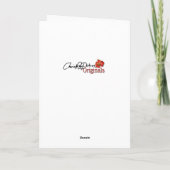 Blauer Schmetterlings-Weihnachtsbaum Feiertagskarte (Rückseite)