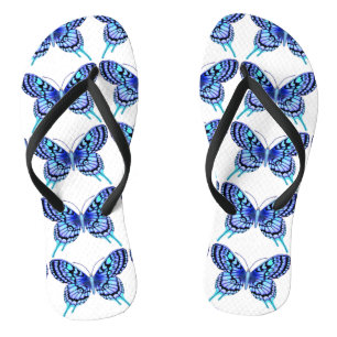 blauer Schmetterlingsentwurf Badesandalen
