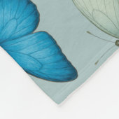 Blauer Schmetterlingsgarten Nahtloses Muster Fleecedecke (Ecke)