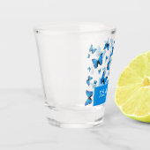 Blauer Schmetterlingsglas Schnapsglas (Links)