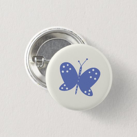 Blauer Schmetterlingsknopf Button (Vorne & Hinten)