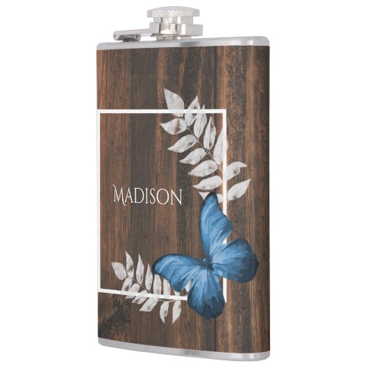 Blauer Schmetterlingskolben Flachmann (Links)