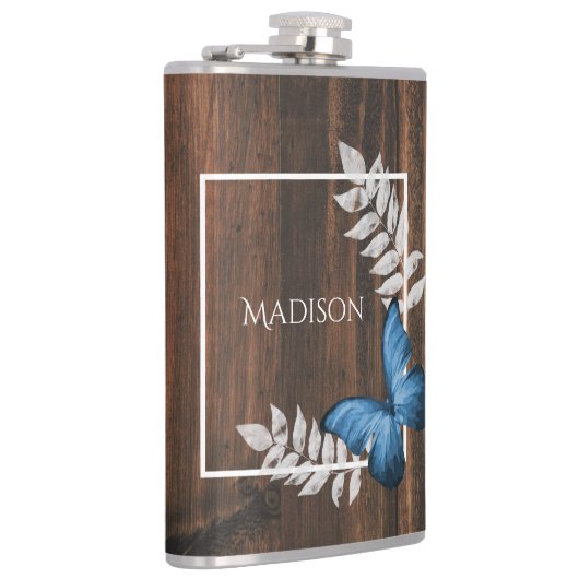 Blauer Schmetterlingskolben Flachmann (Rechts)