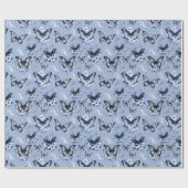 Blauer Schmetterlingsmuster-Geschenk Geschenkpapier (Flach)