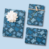 Blauer Schmetterlingsmuster Geschenkpapier